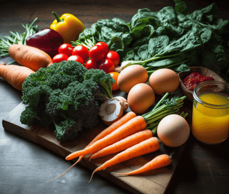 Food rich in Vitamin A like Carrots, sweet potatoes, spinach, kale, bell peppers
