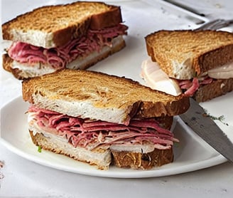 sandwich with meat on a plate