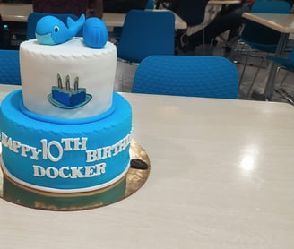 Docker 10th Anniversary Cake