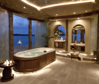 a large tub tub in a large room, Wow Luxury Spa