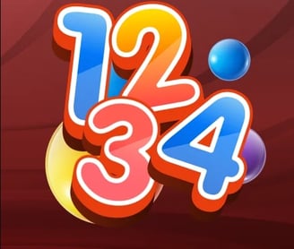a number of numbers on a red background