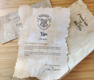 carta de aceitação harry potter