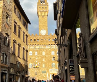 fachada do Palazzo Vecchio, ou palácio velho, em Florença