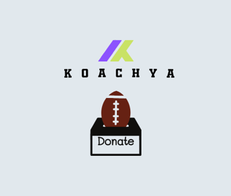 a football ball going through a donation box