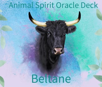 Bull Spirit Animal against watercolour background