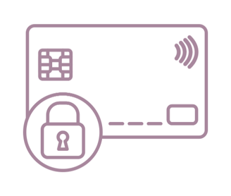a credit card with a lock and padlock