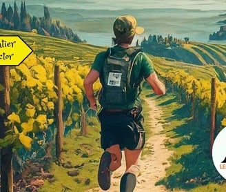 trail-runner, vignes, panneau sentier victor, logo les randovores