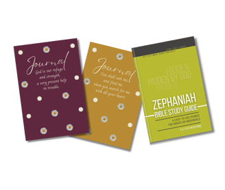 2 Bible Study Journals and a Bible study Guide on Zephaniah