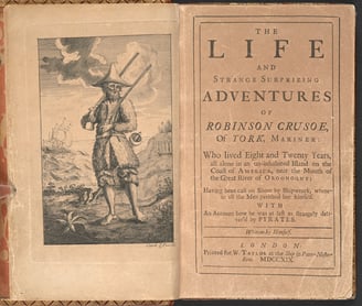 first edition cover pages of robinson crusoe