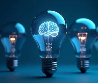 a bright lightbulb with a brain inside showing how bright we can help you shine