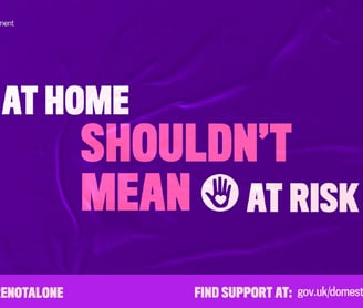 At home shouldn't mean at risk sign