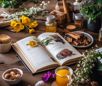 a book opened to show a book with a book open to show a recipe