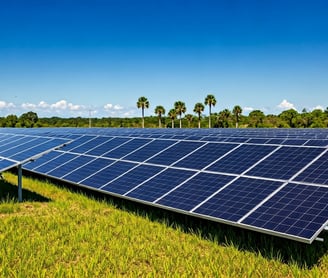 Solar power fields in Florida