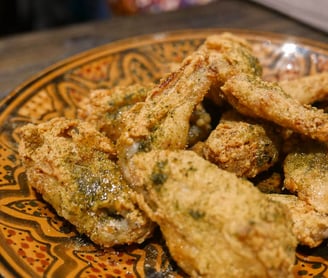 Plate of fried frog legs