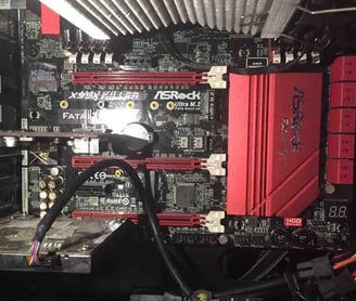 a computer motherboard with a motherboard and a motherboard