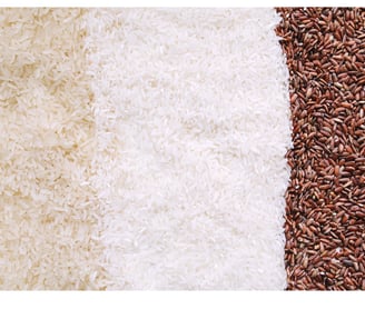 rice brans and rice are shown in three different colors