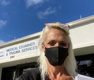 Shannon Falk at Broward County Medical Examiner's office on Behalf of Gertrude Falk