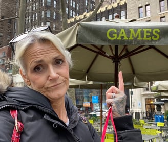 Shannon Falk lives in New York