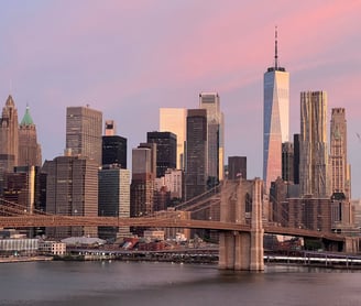 Pink Cloud over the Brooklyn Bridge