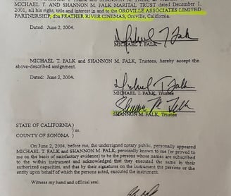 Shannon and Michael Falk's Oroville Association