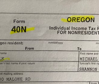 Michael and Shannon Falk Oregon Taxes for Willitts LLC'S