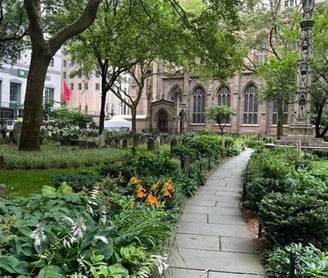 Graves of the New York elite on Wall Street