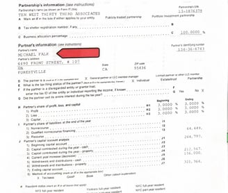 The 2008 K-1 of Michael Falk and Shannon Falk Marital property