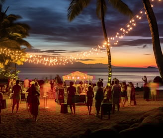 Traditional Hawaiian luaus at night