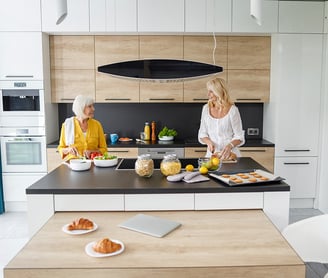 Beautiful modern flat panel kitchen with white flat panel appliances in Sunnyvale kitchen remodel
