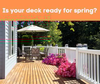 a deck with table and chairs
