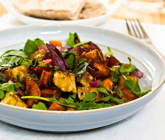 a bowl of balsamic roasted vegetables