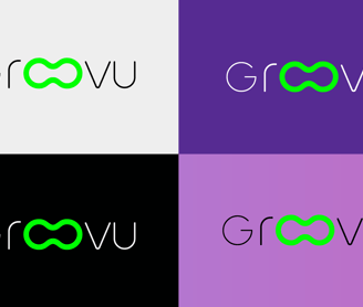 Groovu Logo Variationen in mehreren Farben