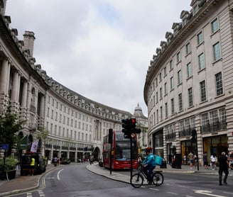 a person on a bicycle in London