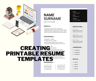 Creating Printable Resume Templates
