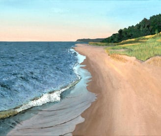 Lake Michigan Painting, Lake Michigan beach painting