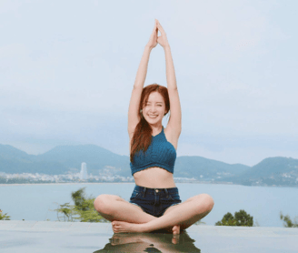 a girl doing yoga pose