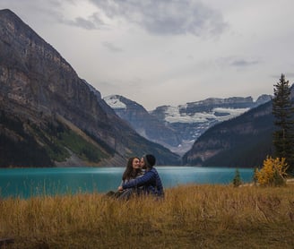 Couple photoshoot at Lake Louise 