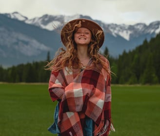 Solana Smiling for the camera in Banff