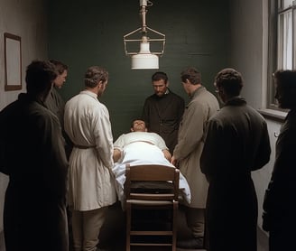 . Dr. Morton stands by his patient, who lies peacefully in the chair, still under the effects of eth
