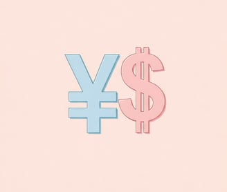 Dolar ve Yen sembolü