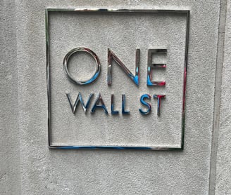 Sign saying one Wall Street