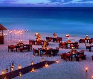 beautiful destination wedding setup on beach