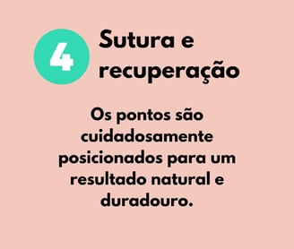 O número 4 em um círculo verde e texto sobre a otoplastia