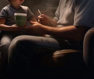 Papa e hijo compartiendo todo