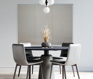 ELEGANTE PERSIANA PAINEL EM UMA SALA DE JANTAR NA CIDADE DE ARAÇATUBA SP