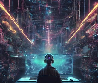 a man in a computer desk with a headphones and headphones