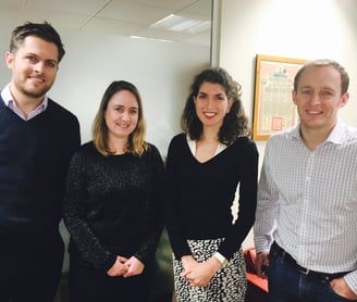 Linda delivering German classes for Baker Steel in their London office