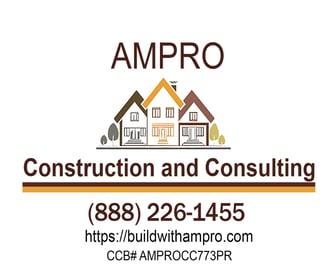 a logo for ampro construction and construction company