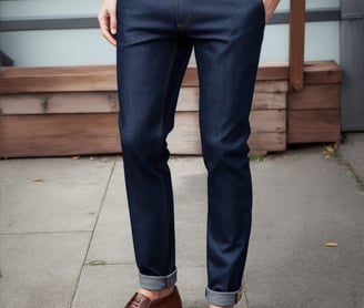 a man in a jeans and brown shoes