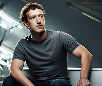 Mark Zuckerberg in gray t-shirt
